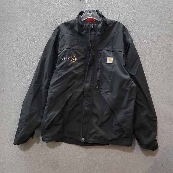 Carhartt Storm Defender Men Jacket Medium Black Waterproof‎ Windbreaker READ - Picture 1 of 10